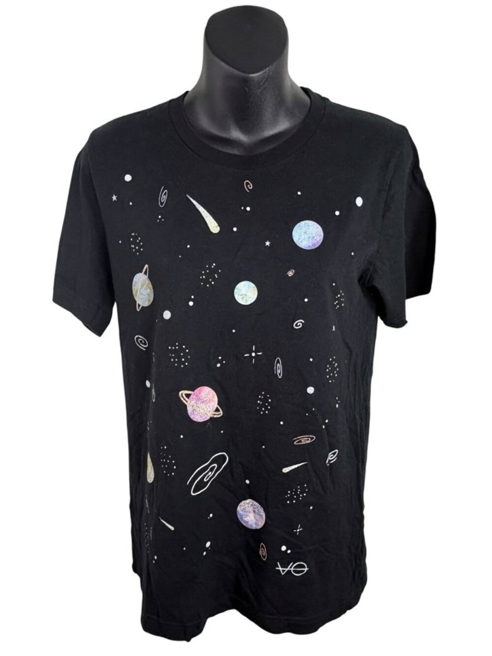 Vegan Outfitters Solar System Stars Coquette Short Sleeve Black T Unisex Women S